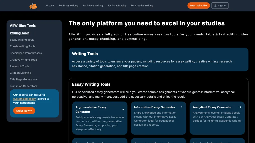 Allwriting website