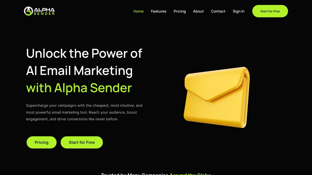 Alpha Sender website