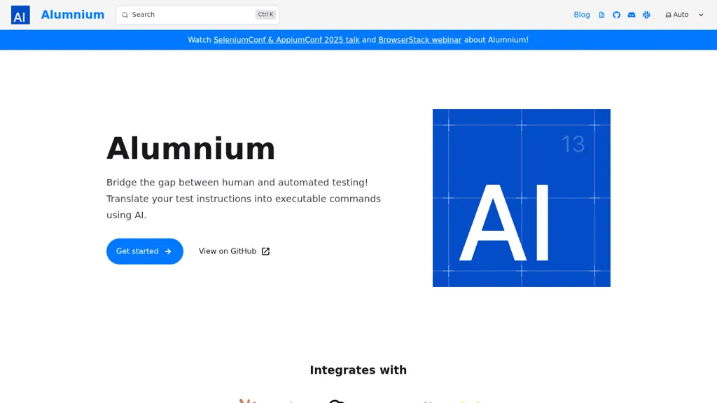 Alumnium AI tool screenshot