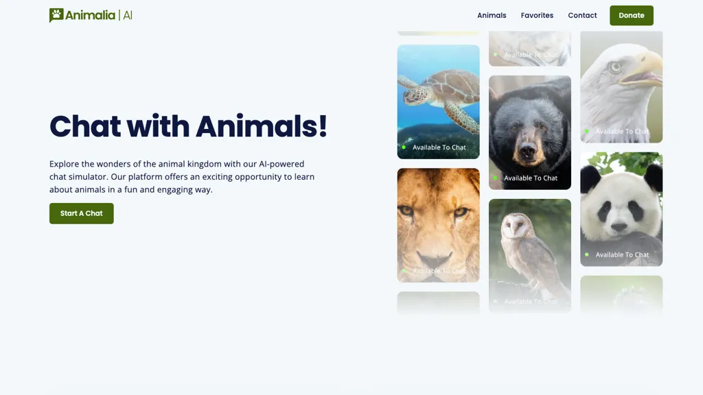 Animalia AI website