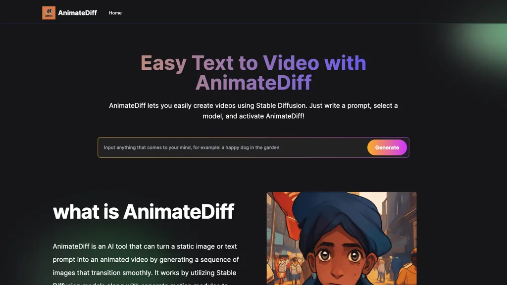 AnimateDiff website