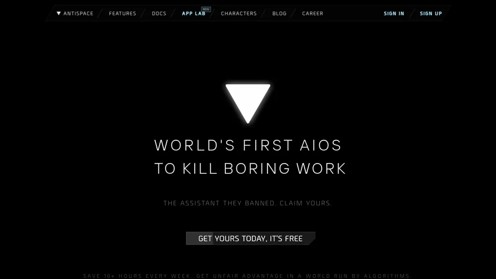 anti.space AI tool screenshot