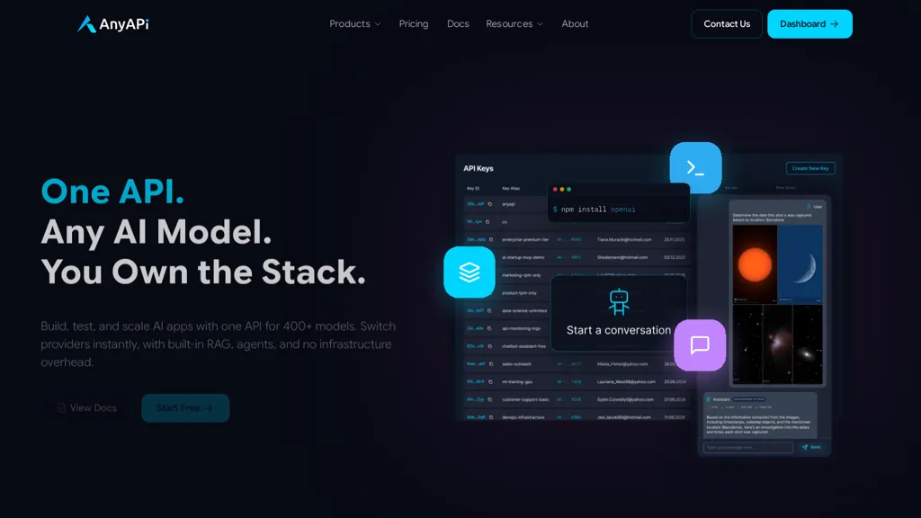 AnyAPI.ai AI tool screenshot