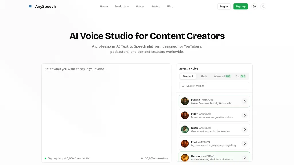 AnySpeech.io AI tool screenshot
