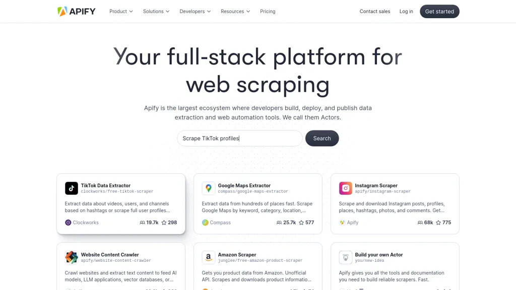 Apify website
