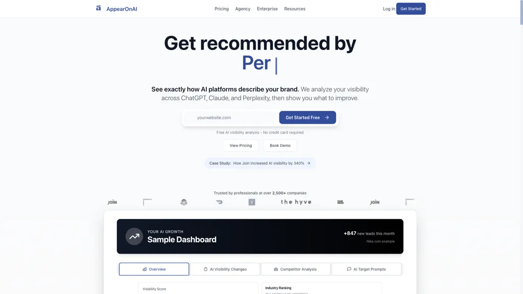 AppearOnAI AI tool screenshot