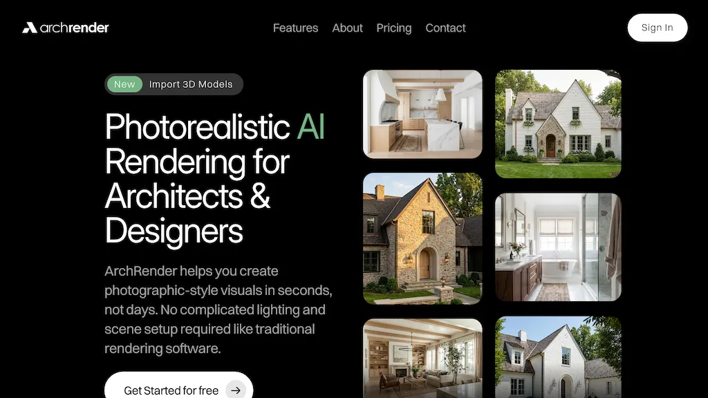 ArchRender AI tool screenshot