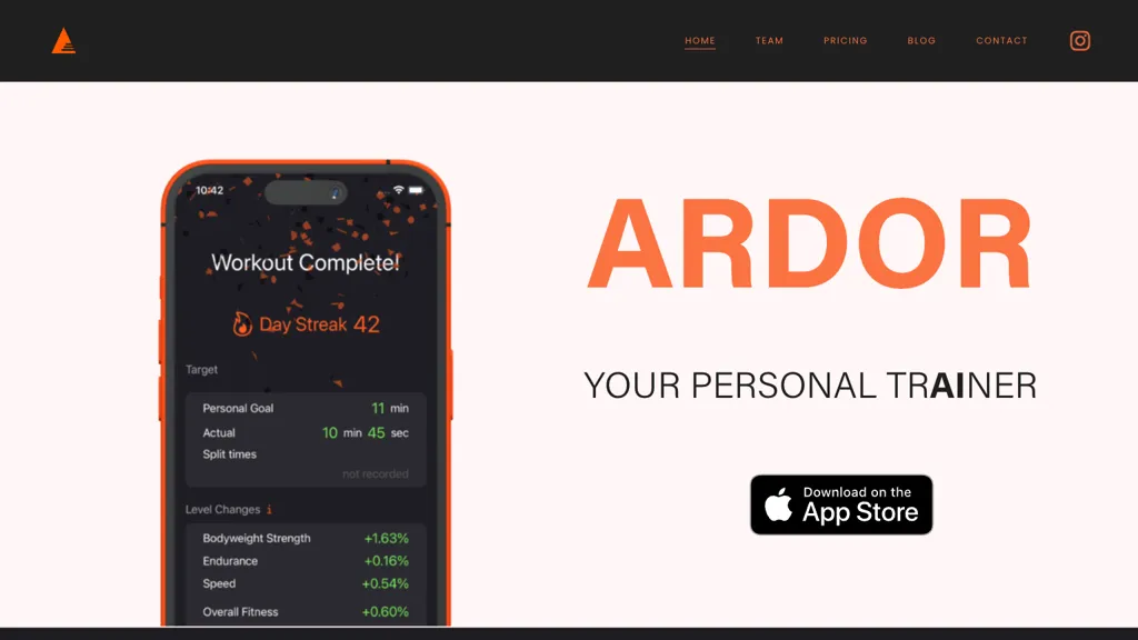Ardor Fitness website