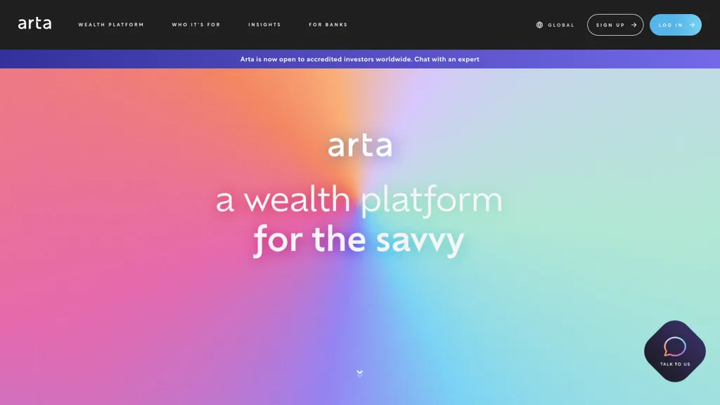 Arta Finance website