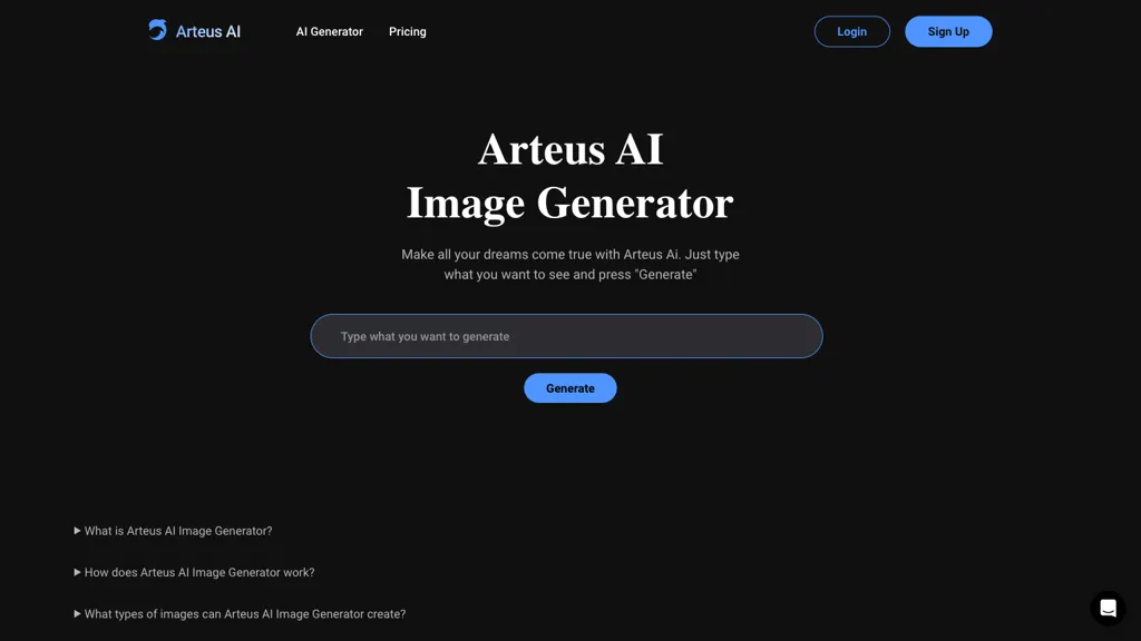 Arteus AI website