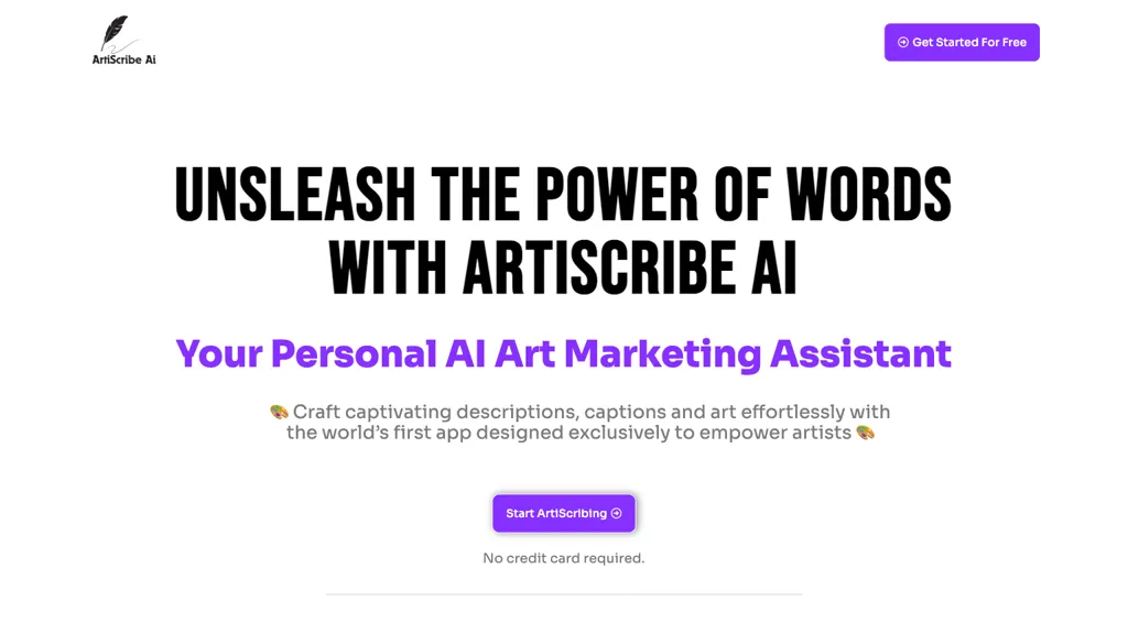 ArtiScribe AI website