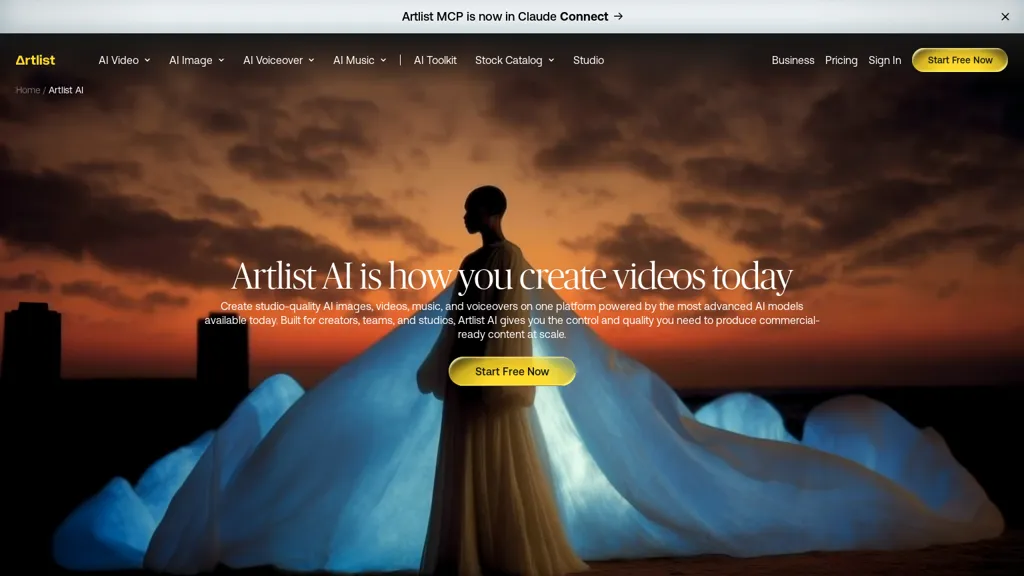 Artlist AI tool screenshot