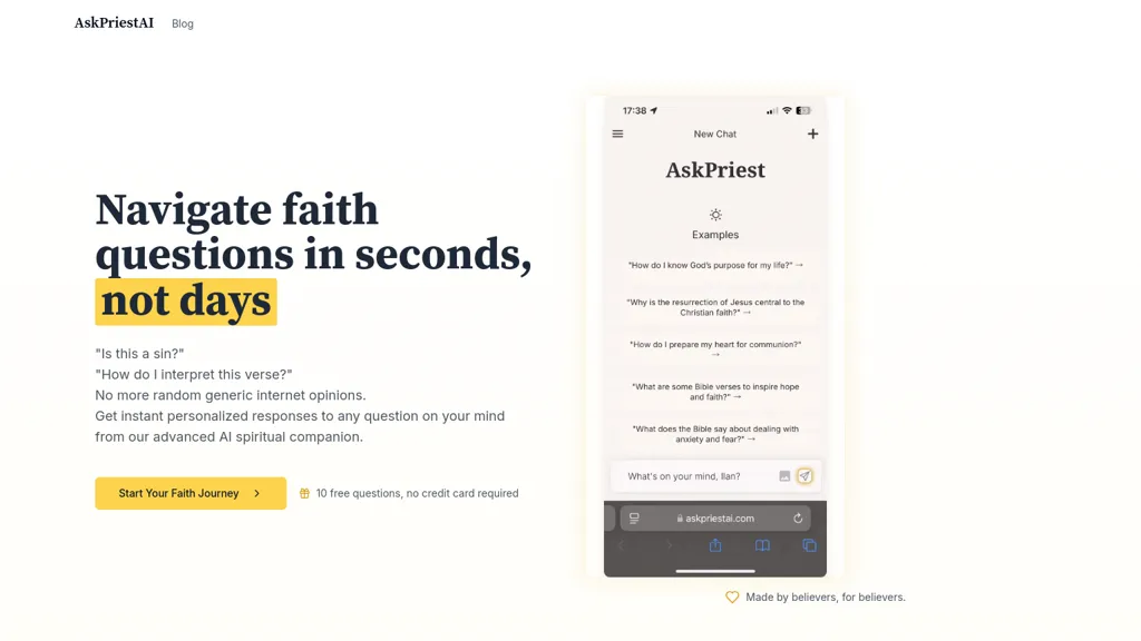 AskPriestAI website