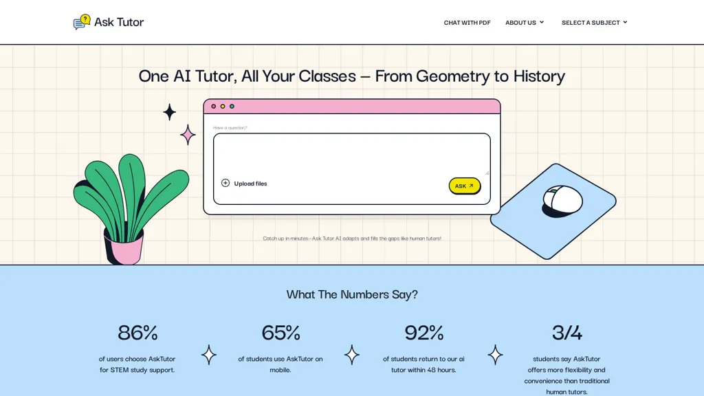 AskTutor AI tool screenshot