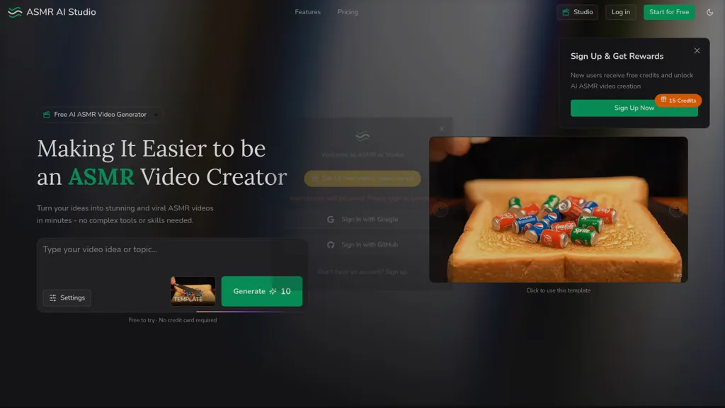 ASMR AI Studio AI tool screenshot