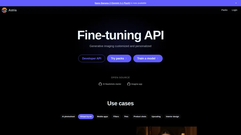 Astria AI AI tool screenshot