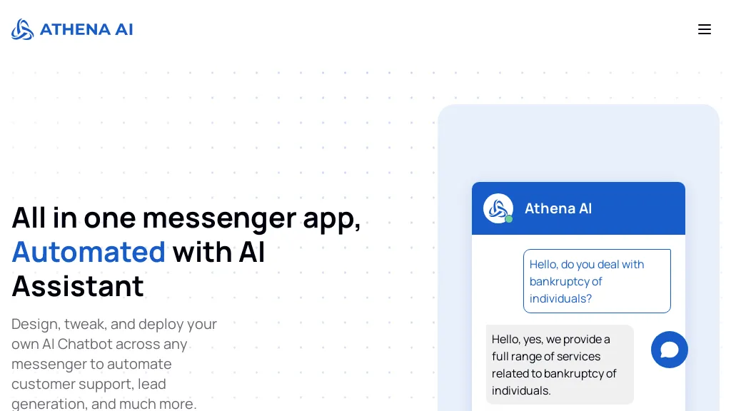 Athena AI website