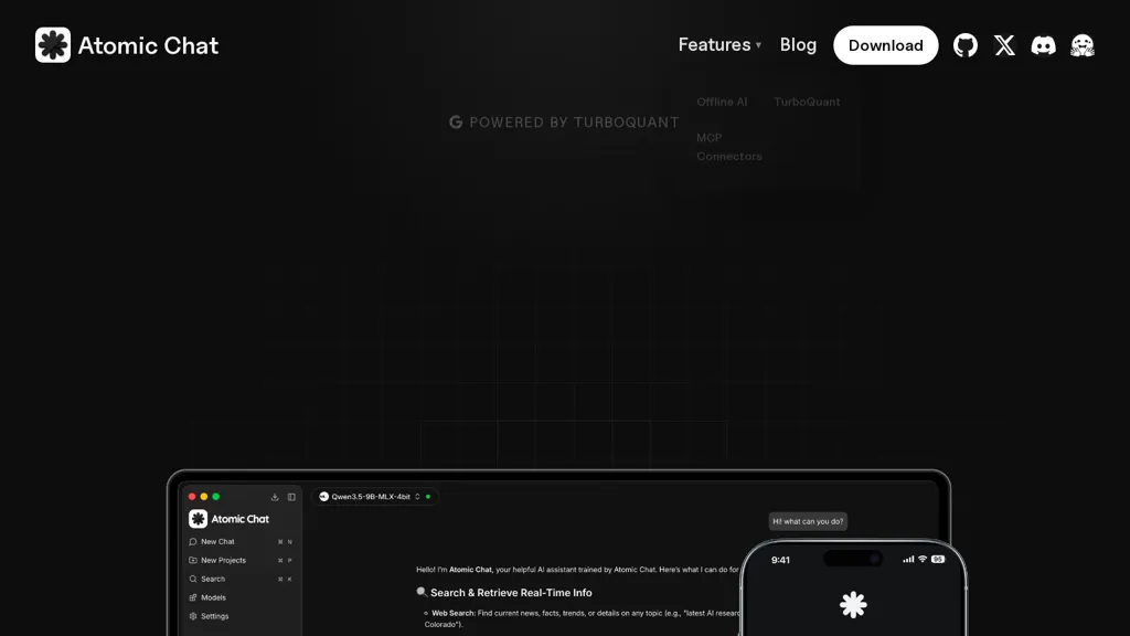 Atomic Chat AI tool screenshot