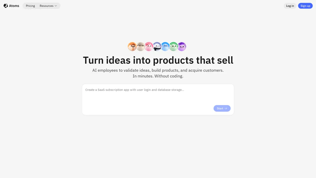 ATOMS AI tool screenshot