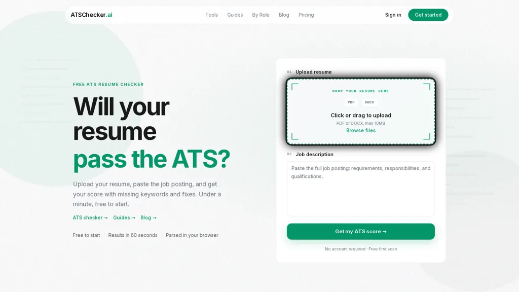 ATSchecker AI AI tool screenshot