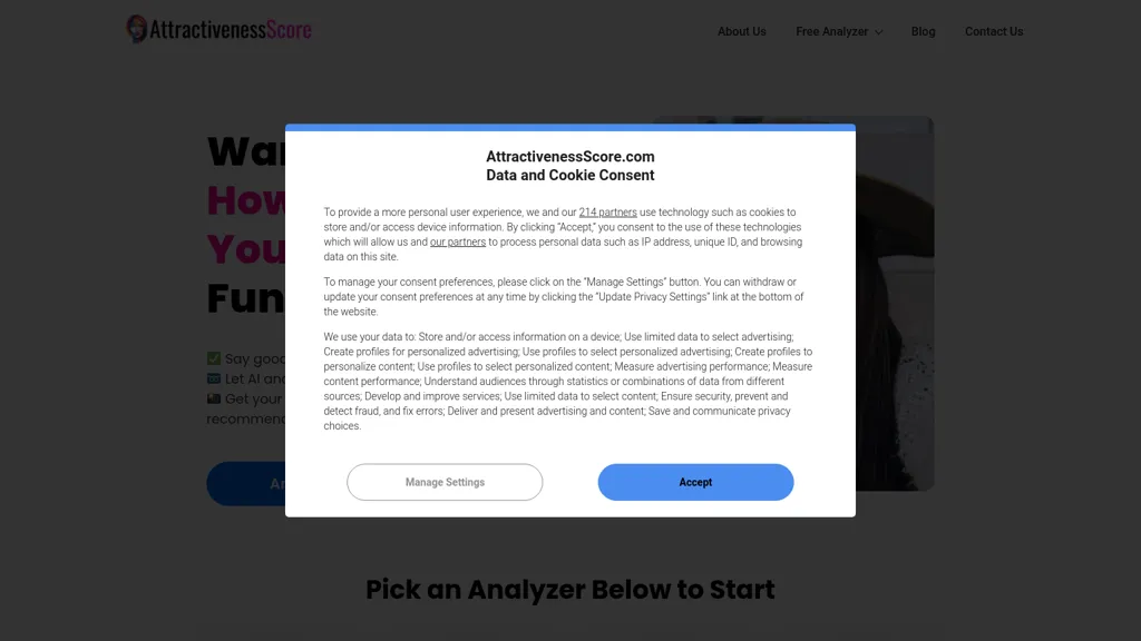 Attractiveness Score website