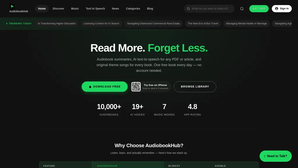 AudioBookHub AI tool screenshot