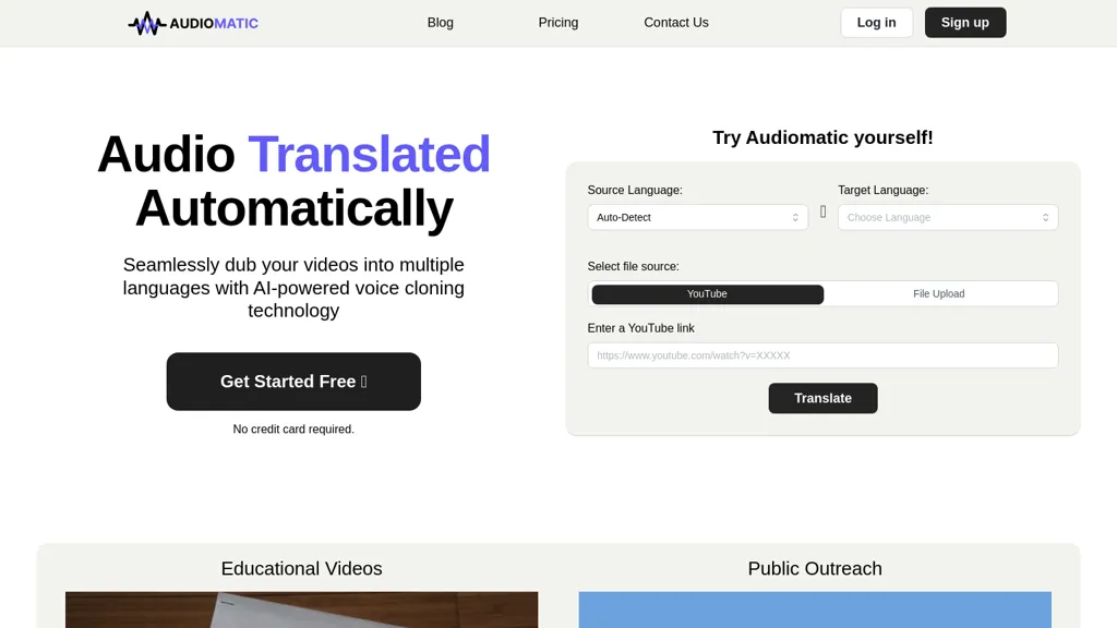 Audiomatic website