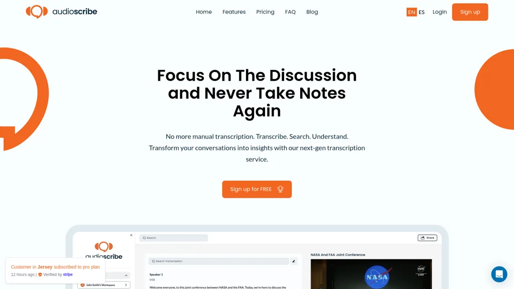 AudioScribe.io website