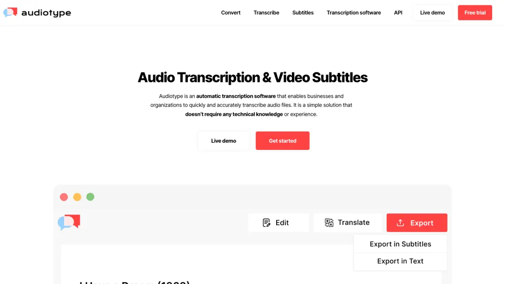 Audiotype website