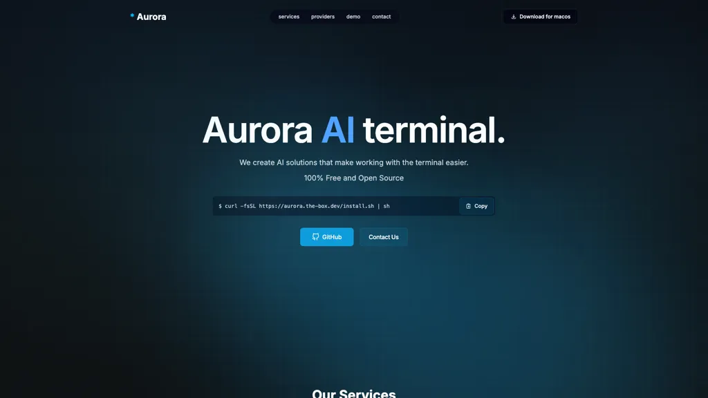 Aurora Terminal Agent AI tool screenshot