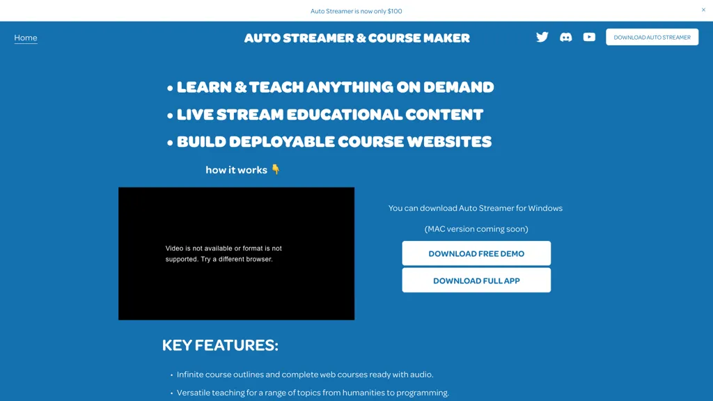 Auto Streamer AI tool screenshot