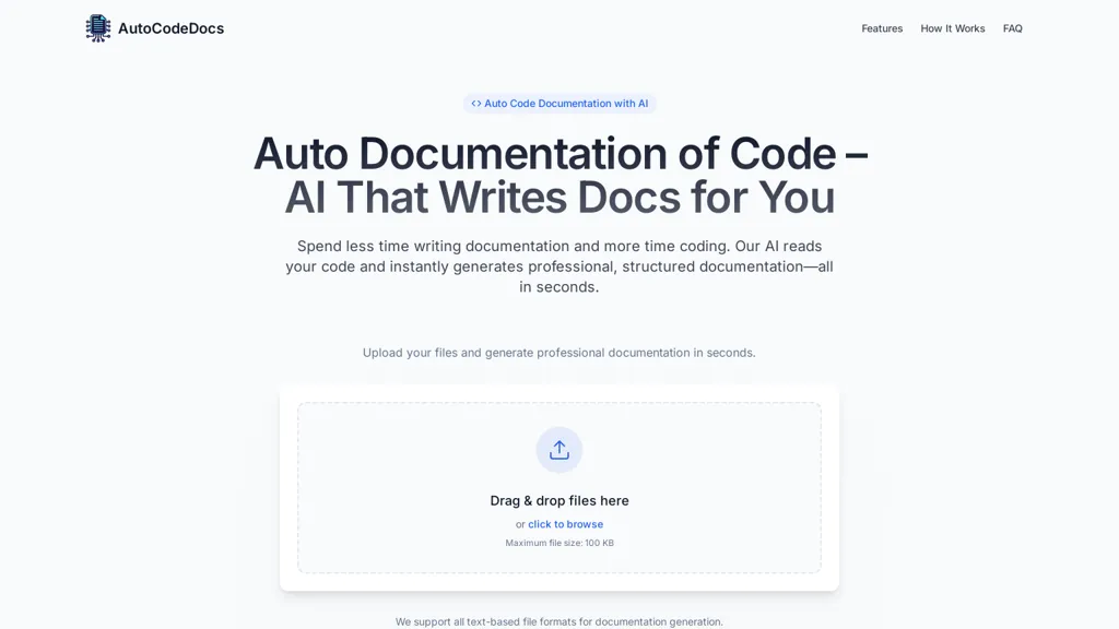 AutoCodeDocs website
