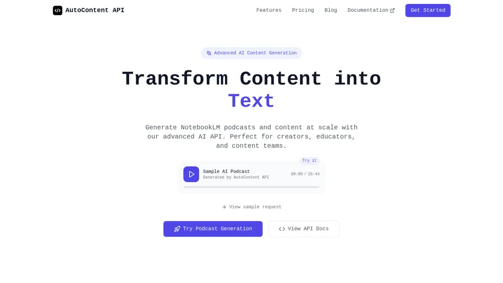 AutoContent API website