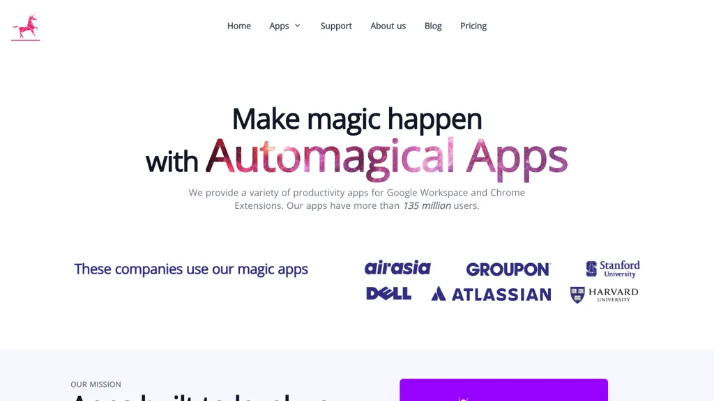 Automagical Apps website