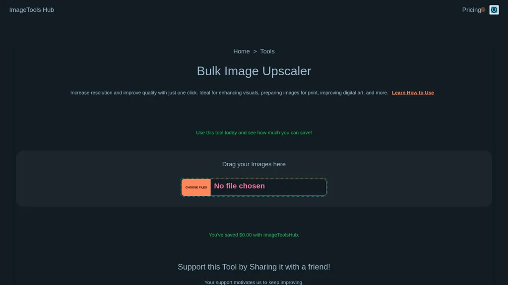 Automated Bulk Image Upscaler website