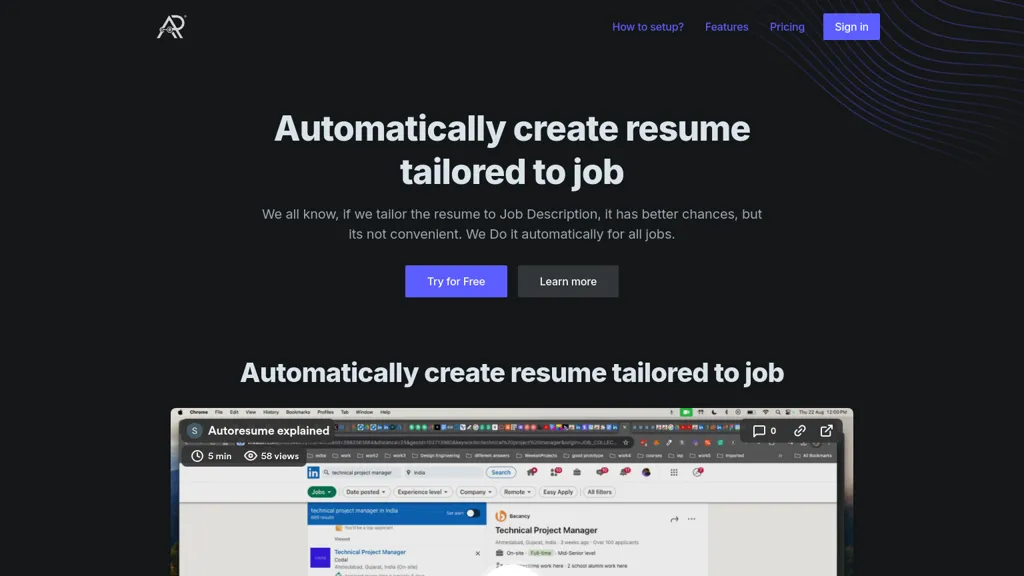 AutoResume website
