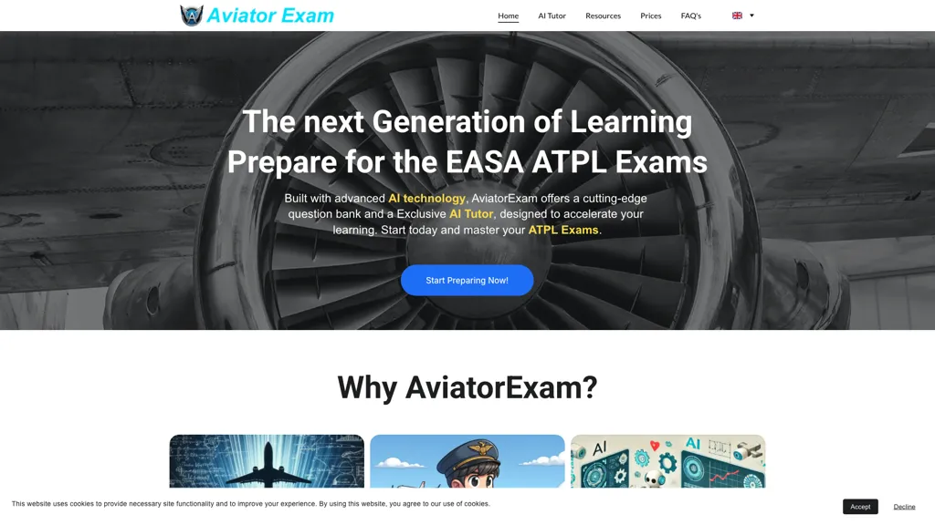 AviatorExam AI tool screenshot