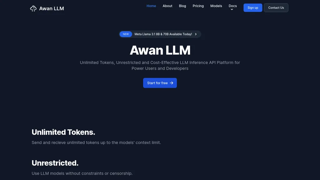 Awan LLM website