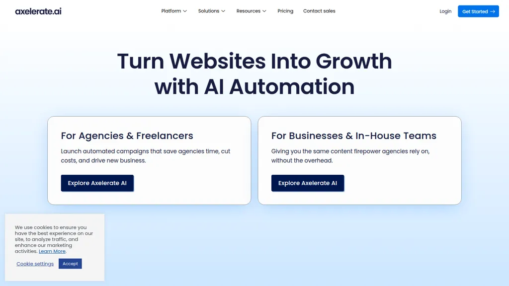 axelerate.ai AI tool screenshot