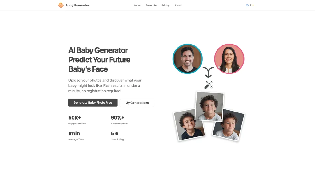 Baby Generator AI tool screenshot