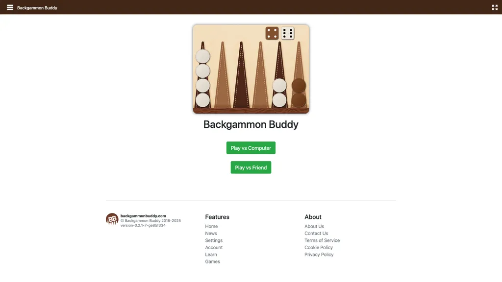 Backgammon Buddy AI tool screenshot