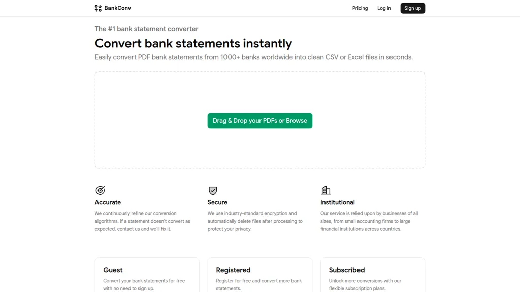 BankConv AI tool screenshot
