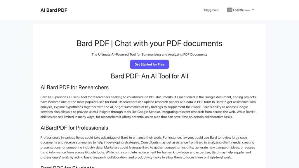 Bard PDF website