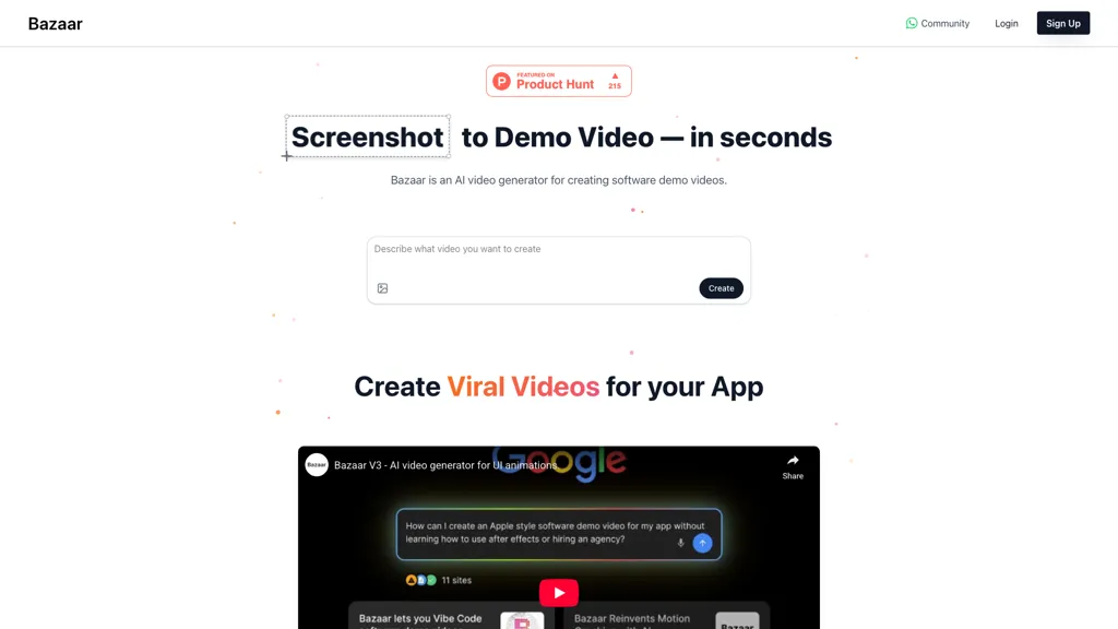 Bazaar V3 AI tool screenshot