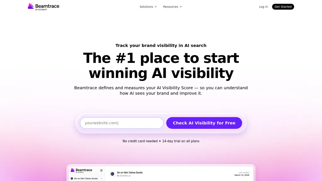 Beamtrace AI tool screenshot