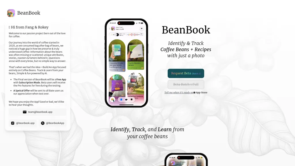 BeanBook website