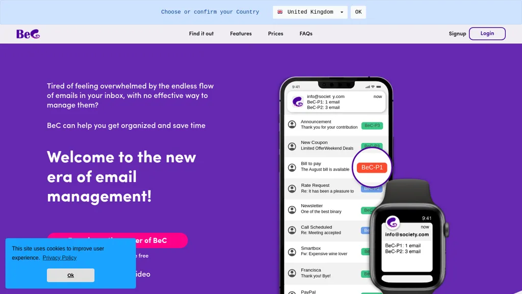 BeC AI website