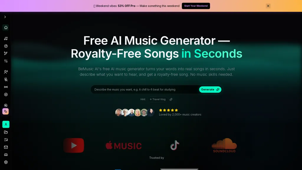 BeMusic AI AI tool screenshot