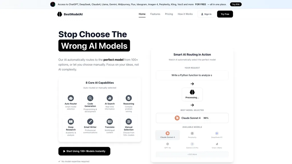 BestModelAI AI tool screenshot