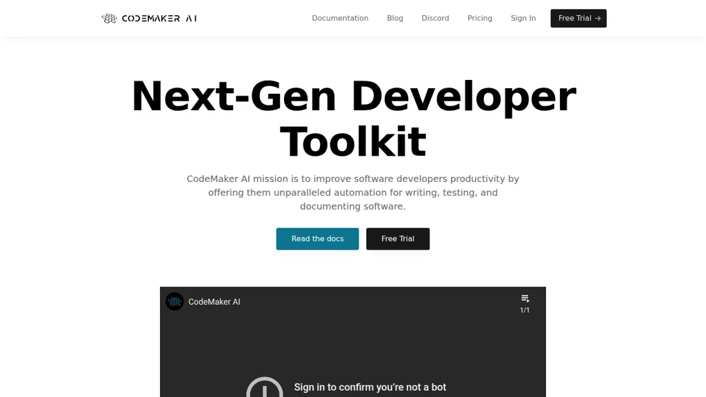 CodeMaker AI tool screenshot